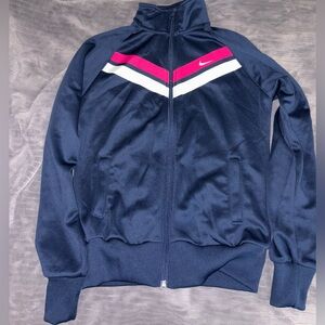 NIKE Navy Blue Full Zip Track Jacket | Women's Medium
